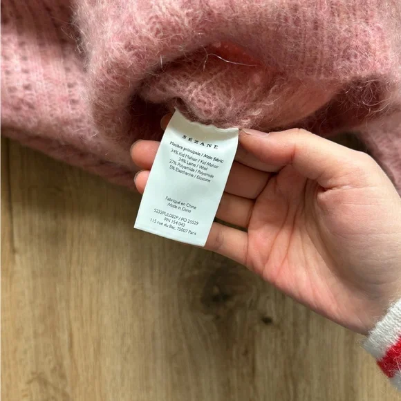 SOLD-NTW Sezane Jake Jumper pink Xs - Picture 3 of 4